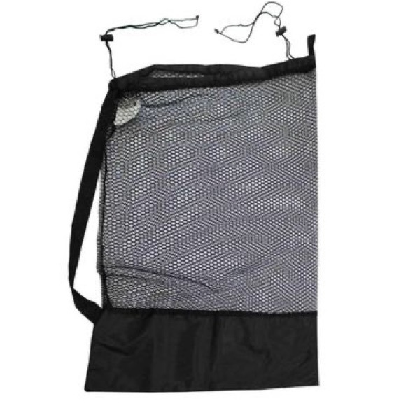 Heavy duty black mesh laundry bag with carry straps - Picture 2 of 4